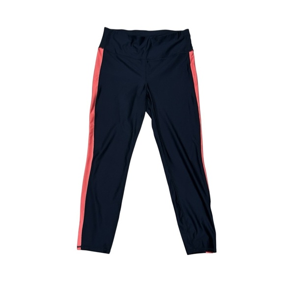 Skechers Size Large Women’s Capri Pant Dark Navy Blue With Bubblegum Pink Sides - Picture 2 of 7